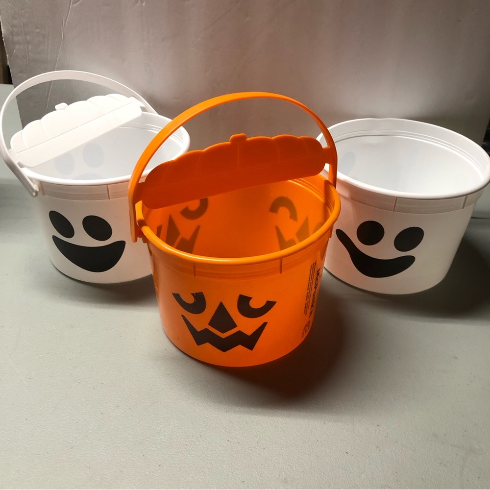 2022 McDonalds Halloween Happy Meal Boo Buckets McBoo & McPunk’n Lot Of 3
